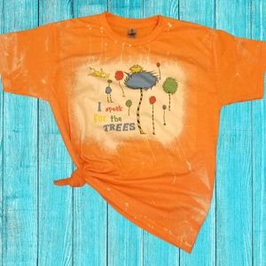 THE LORAX! Gildan softstyle youth tshirt. I speak for the trees shirt. Bleached!